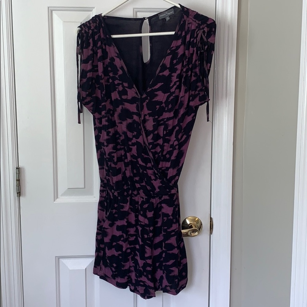 Purple and navy romper